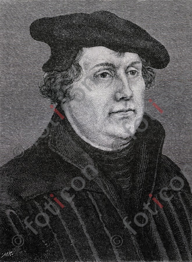 Martin Luther | Martin Luther - Foto foticon-portrait-0023-sw.jpg | foticon.de - Bilddatenbank für Motive aus Geschichte und Kultur