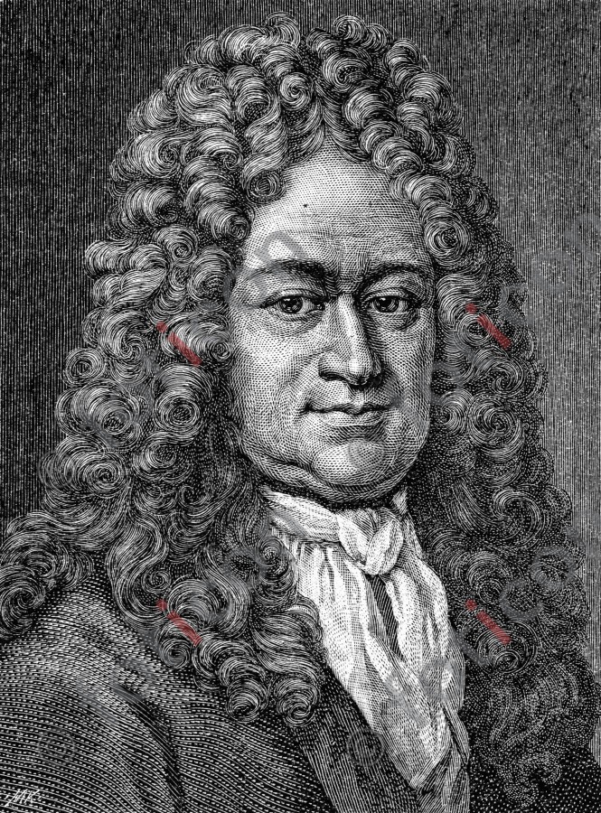 Porträt von Gottfried Wilhelm Leibniz | Porträt of Gottfried Wilhelm Leibniz - Foto foticon-portrait-0066-sw.jpg | foticon.de - Bilddatenbank für Motive aus Geschichte und Kultur
