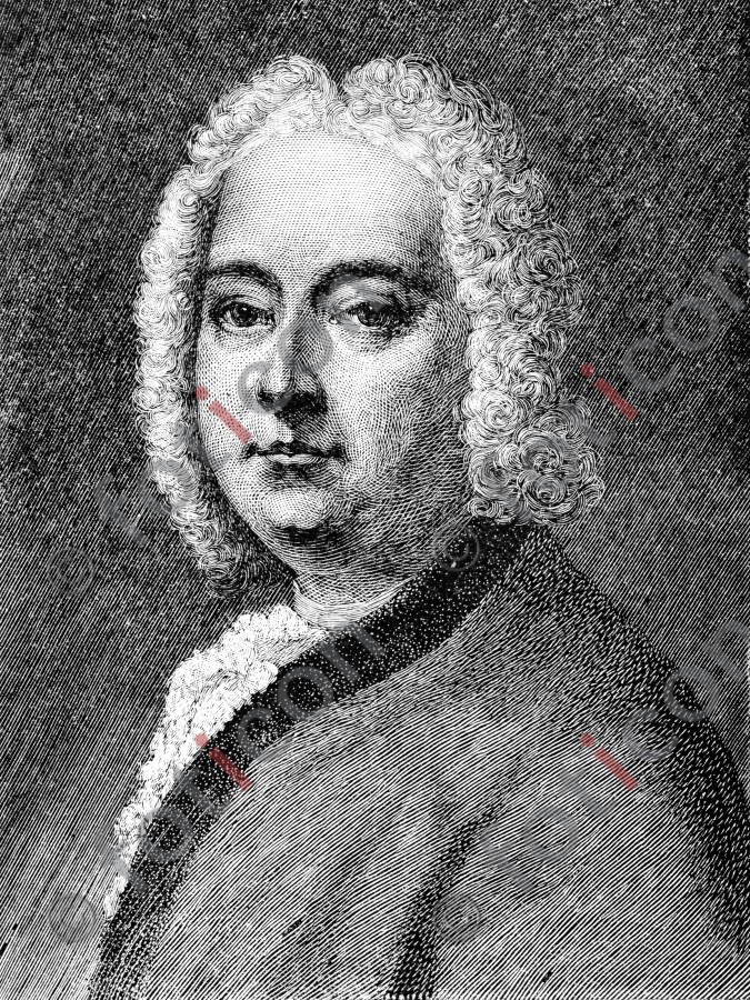 Portrait von Georg Friedrich Händel | Portrait von George Frideric Handel - Foto foticon-portrait-0075-sw.jpg | foticon.de - Bilddatenbank für Motive aus Geschichte und Kultur