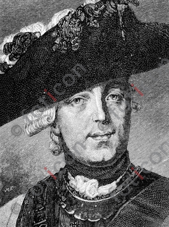 Portrait von Friedrich Wilhelm von Seydlitz | Portrait of Friedrich Wilhelm von Seydlitz - Foto foticon-portrait-0089-sw.jpg | foticon.de - Bilddatenbank für Motive aus Geschichte und Kultur