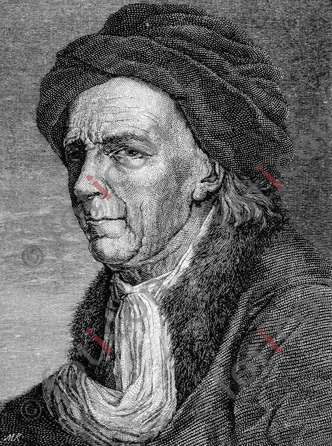 Portrait von Leonhard Euler | Portrait of Leonhard Euler - Foto foticon-portrait-0094-sw.jpg | foticon.de - Bilddatenbank für Motive aus Geschichte und Kultur