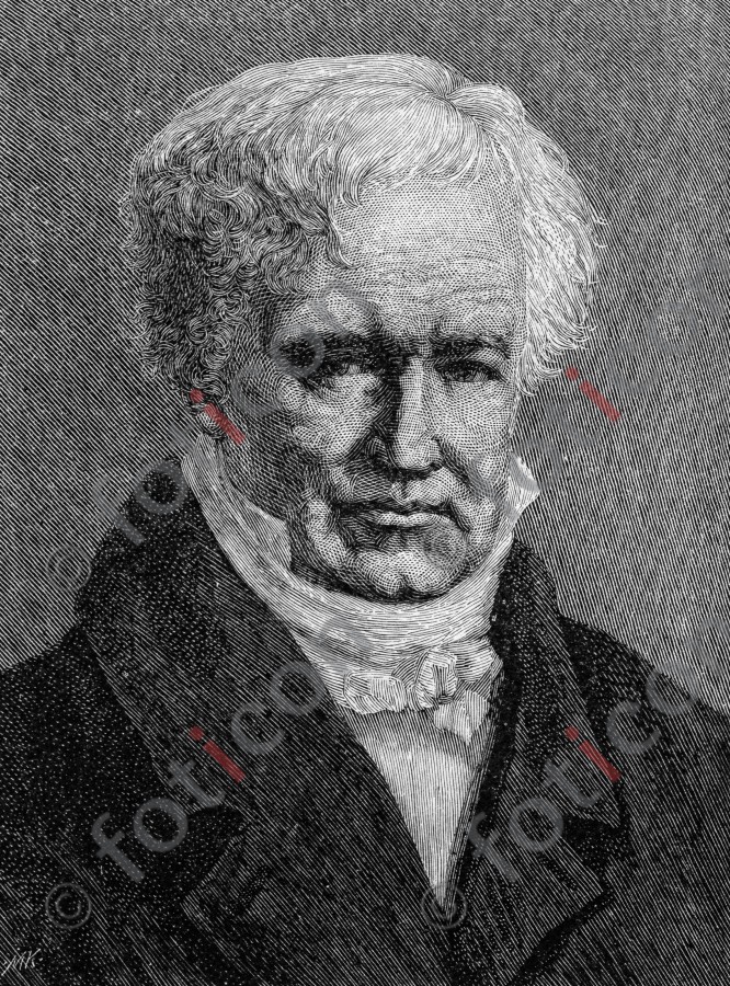 Portrait von Friedrich Wilhelm Heinrich Alexander von Humboldt  | Portrait of Friedrich Wilhelm Heinrich Alexander von Humboldt  - Foto foticon-portrait-0140-sw.jpg | foticon.de - Bilddatenbank für Motive aus Geschichte und Kultur