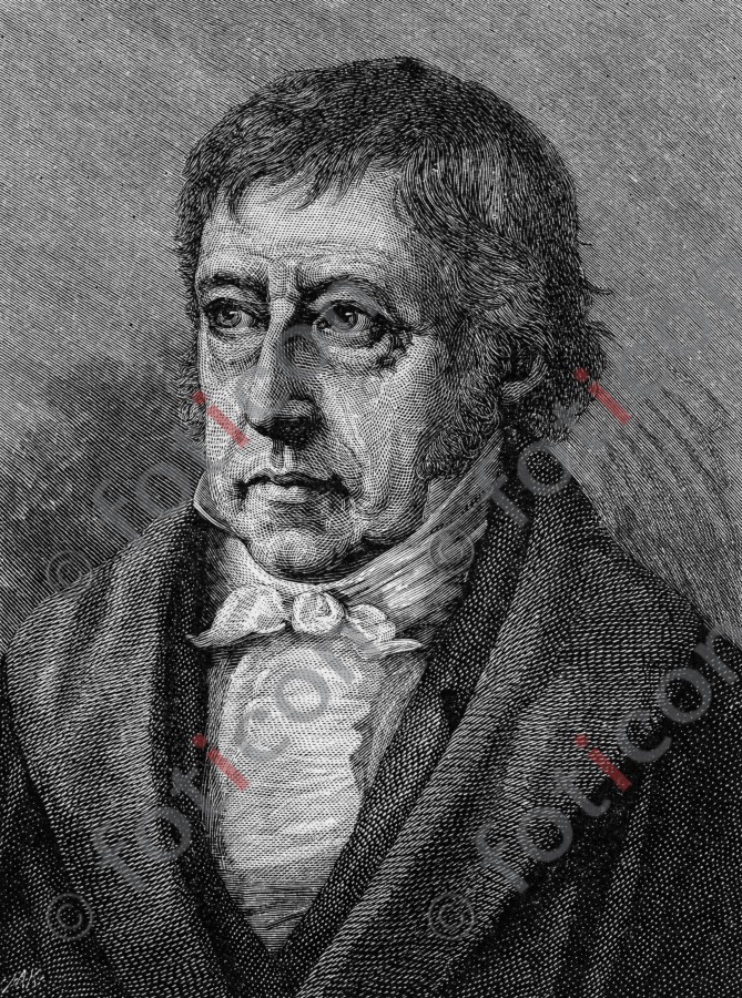 Portrait von Georg Wilhelm Friedrich Hegel | Portrait of Georg Wilhelm Friedrich Hegel - Foto foticon-portrait-0142-sw.jpg | foticon.de - Bilddatenbank für Motive aus Geschichte und Kultur