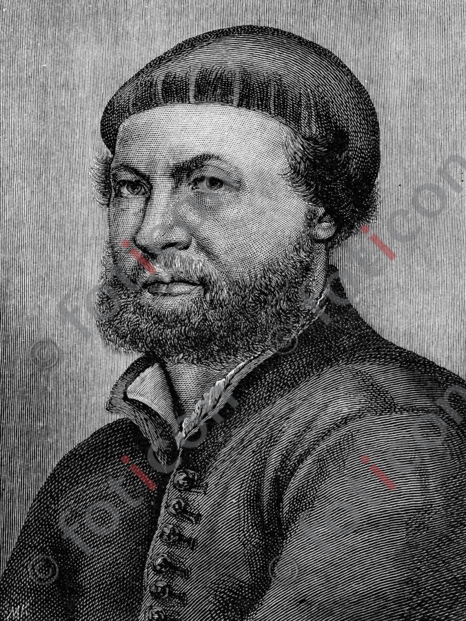 Portrait von Hans Holbein dem Jüngeren | Portrait of Hans Holbein the Younger - Foto foticon-portrait-0147-sw.jpg | foticon.de - Bilddatenbank für Motive aus Geschichte und Kultur