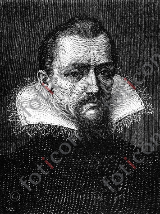 Portrait von Johannes Kepler | Portrait of Johannes Kepler - Foto foticon-portrait-0167-sw.jpg | foticon.de - Bilddatenbank für Motive aus Geschichte und Kultur