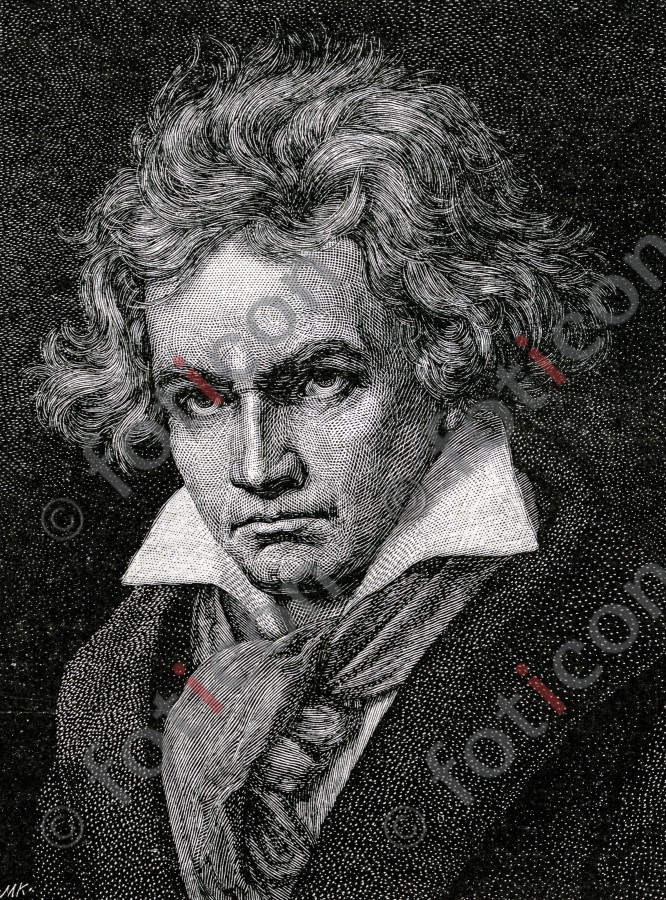 Portrait von Ludwig van Beethoven | Portrait of Ludwig van Beethoven - Foto foticon-portrait-0171-sw.jpg | foticon.de - Bilddatenbank für Motive aus Geschichte und Kultur
